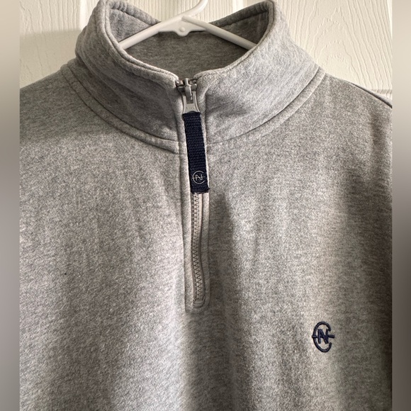Vintage Nautica Light Gray Quarter-Zip Pullover Sweater - Picture 4 of 5